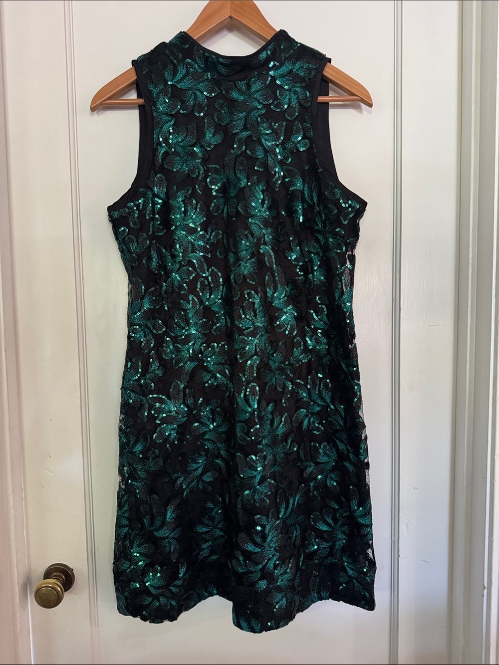 Signature by Robbie Bee Black and Teal Dress